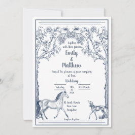 Invitación de boda de caballo y sabueso