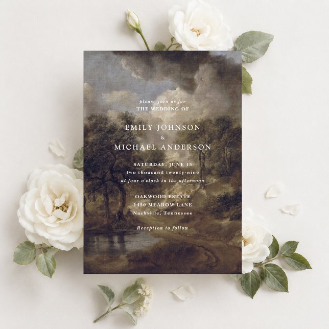 Invitación de boda de cabaña moderna y arte fino (Subido por el creador)