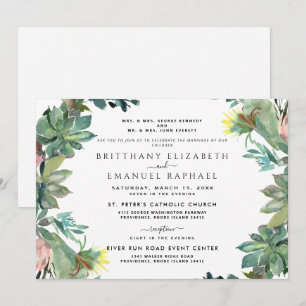 Invitación de Boda de Cactus Ambos Padres Enumerad