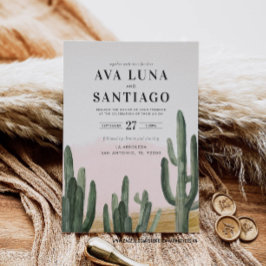 Invitación de boda de cactus del desierto