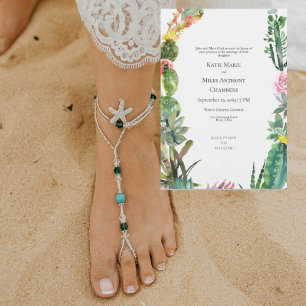 Invitación de boda de cactus suculento simple mode