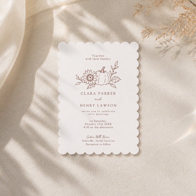 Invitación de boda de calabaza de cosecha moderna (Subido por el creador)