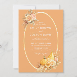 Invitación de Boda de Calabaza de Otoño Elegante D