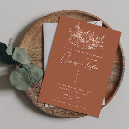 Invitación de boda de calabaza de terracota