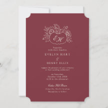 Invitación de Boda de Calabaza de Vino Profundo Ol