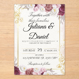 Invitación de Boda de Calabaza Floral de Otoño Ele