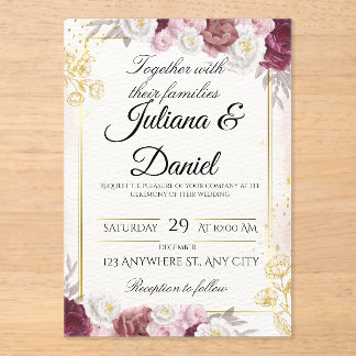 Invitación de Boda de Calabaza Floral de Otoño Ele