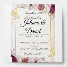 Invitación de boda de calabaza floral elegante de
