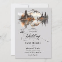 Invitación de boda de caligrafía de otoño mística