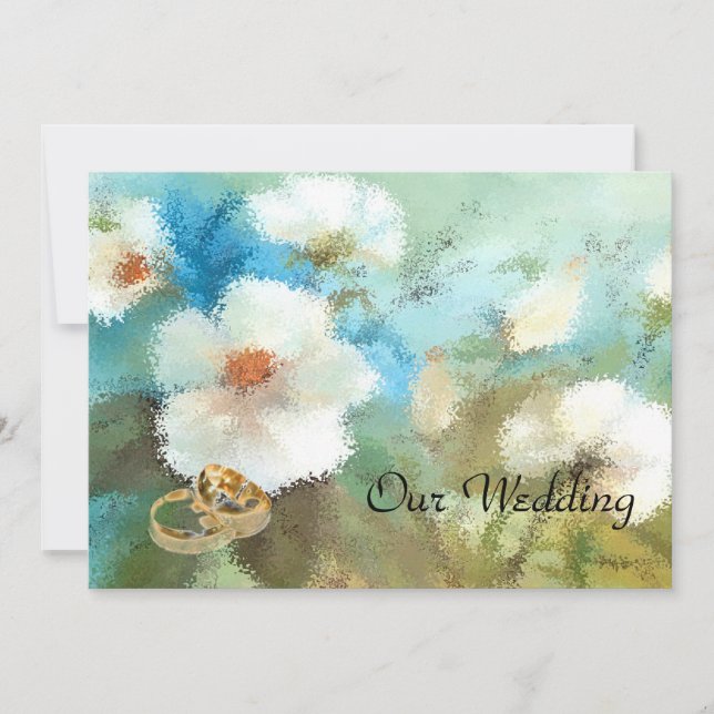 invitación de boda de camelias blancas (Anverso)