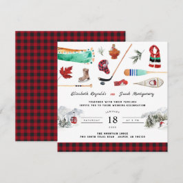 Invitación de Boda de Camping de Montaña de Invier