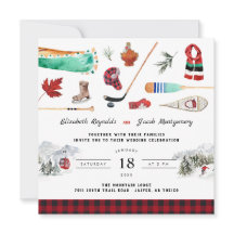 Invitación de Boda de Camping de Montaña de Invier
