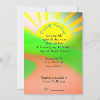 Invitación de boda de campo con arte de novia 