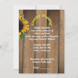 Invitación de boda de campo con arte de novia 