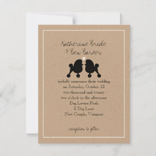 Invitación de Boda de Caniches de Juguete Elegante