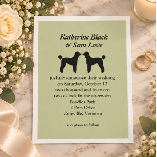 Invitación de Boda de Caniches Estándar