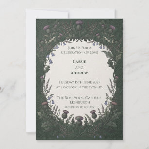 Invitación de boda de cardo celta
