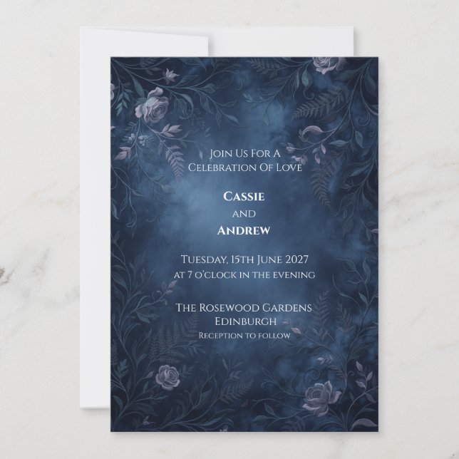 Invitación de boda de cardo celta (Anverso)