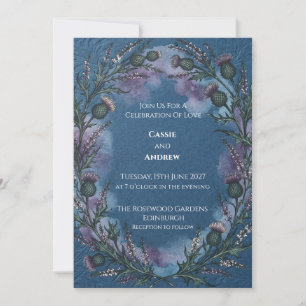 Invitación de boda de cardo celta