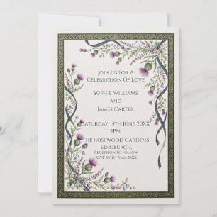 Invitación de boda de cardo celta