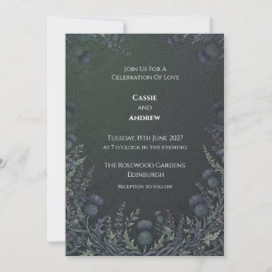 Invitación de boda de cardo celta