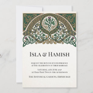 Invitación de boda de cardo celta