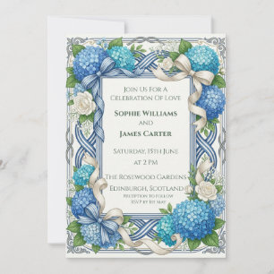 Invitación de boda de Cardo celta azul