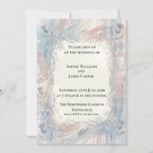 Invitación de boda de cardo celta de invierno