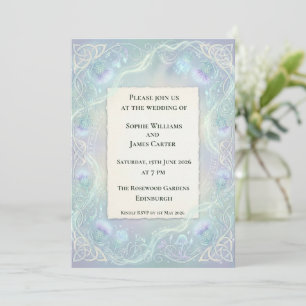 Invitación de boda de cardo celta etéreo