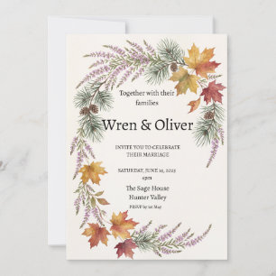 Invitación de boda de Cardo de Arce Canadiense Esc
