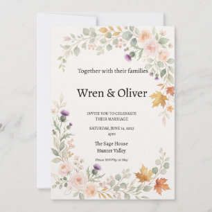 Invitación de boda de Cardo de Arce Canadiense Esc