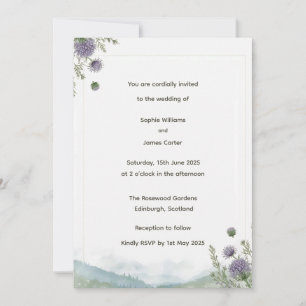 Invitación de Boda de Cardo de las Tierras Altas E