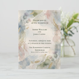 Invitación de Boda de Cardo Escocés con Acuarela S