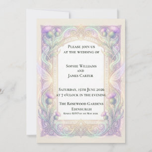 Invitación de boda de Cardo Irisado
