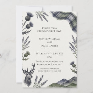 Invitación de boda de Cardo Púrpura