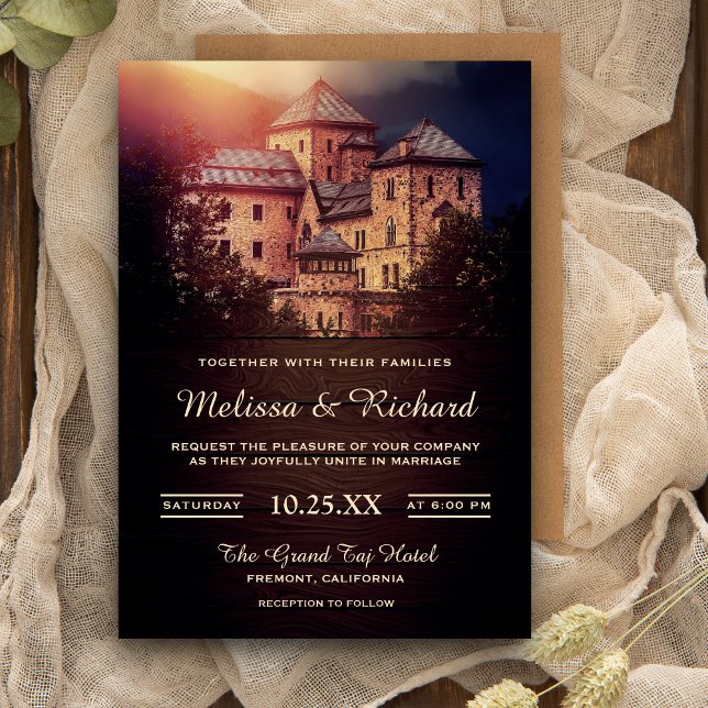 Invitación de boda de castillo de cuento de hadas  (Subido por el creador)