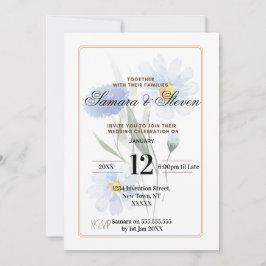 Invitación de boda de celebración de flores de col
