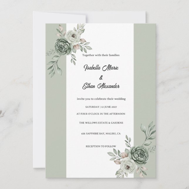 invitación de boda de ceremonia de verano romántic (Anverso)