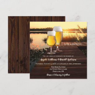 Invitación de Boda de Cerveza para Puestas de Sol