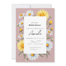Invitación de boda de chamomila rosa