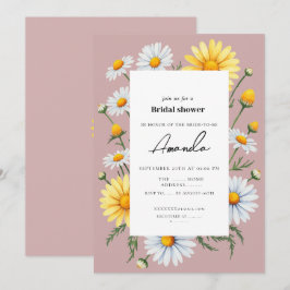 Invitación de boda de chamomila rosa