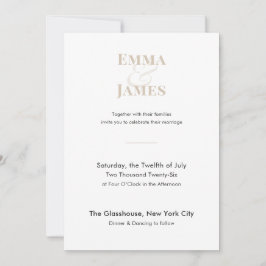 Invitación de Boda de Champán Minimalista | Código