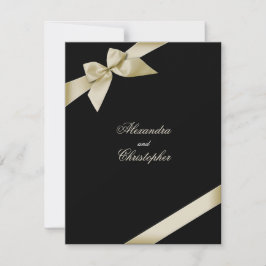 Invitación de Boda de cinta de crema