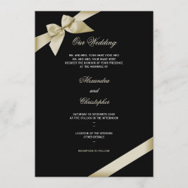 Invitación de Boda de cinta de crema 2