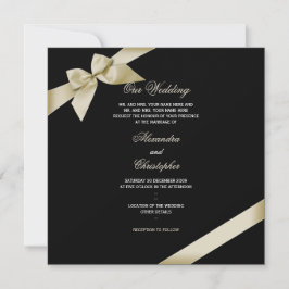 Invitación de Boda de cinta de crema 2