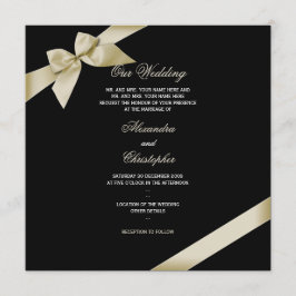 Invitación de Boda de cinta de crema 2