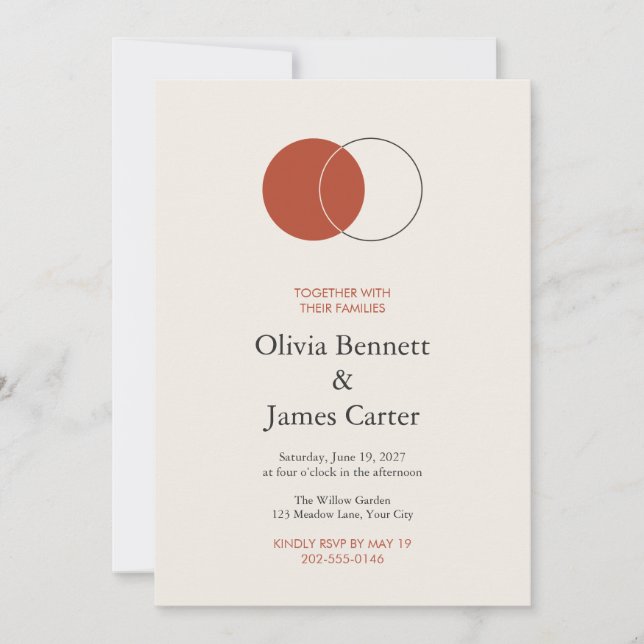 Invitación de boda de círculos interconectados min (Anverso)