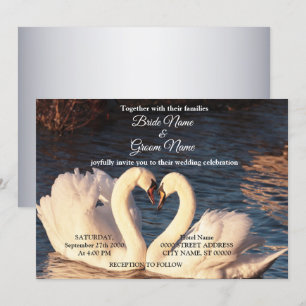 Invitación de Boda de Cisnes Blancos