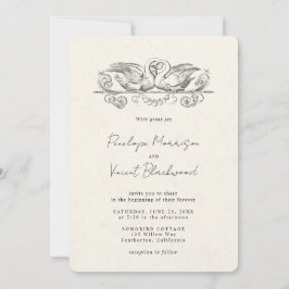 Invitación de Boda de Cisnes de Amor