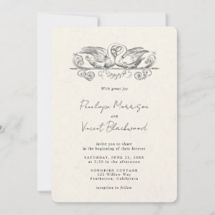Invitación de Boda de Cisnes de Amor